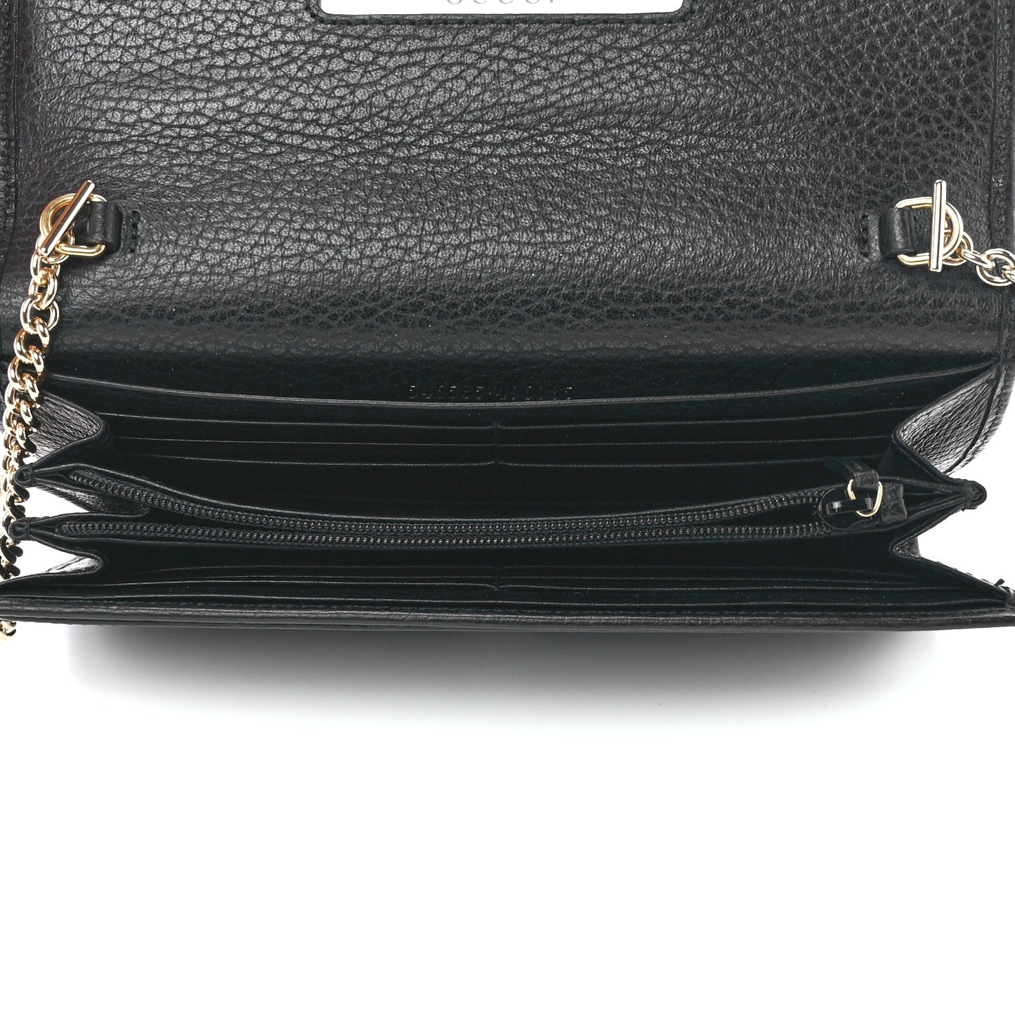 Calfskin Petite GG Marmont Wallet Chain Bag Black