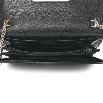 Gucci Calfskin Petite GG Marmont Wallet Chain Bag Black 5 of 12
