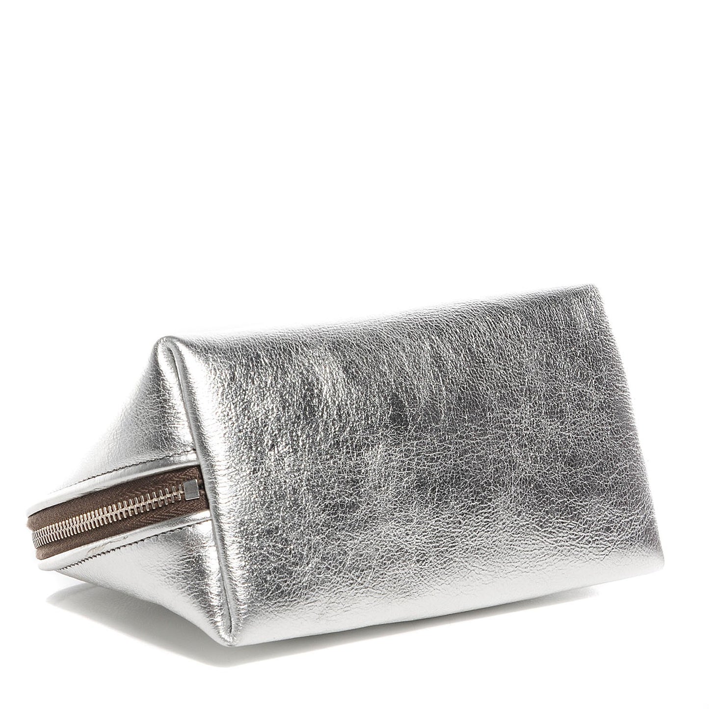 Metallic Leather Belle de Jour Cosmetic Case Dark Silver