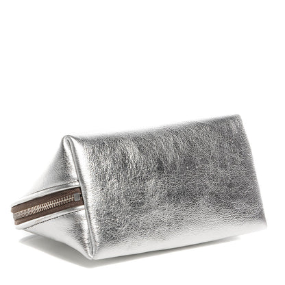 Saint Laurent Metallic Leather Belle de Jour Cosmetic Case Dark Silver 4 of 8