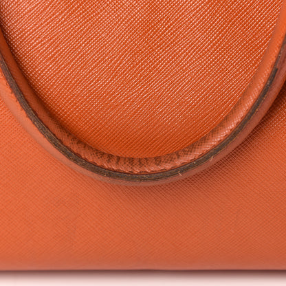 Prada Saffiano Lux Top Handle Tote Papaya 15 of 25