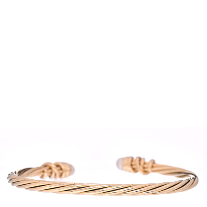 David Yurman 18K Yellow Gold Diamond Pearl Helena Cuff Bracelet 3 of 4