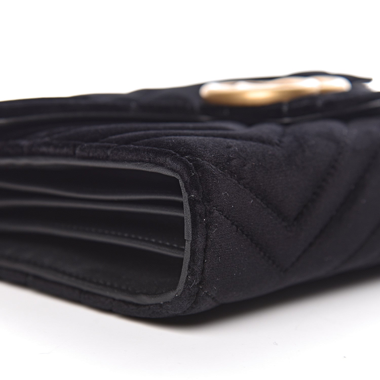 Gucci Velvet Matelasse GG Marmont Chain Wallet Black 9 of 11