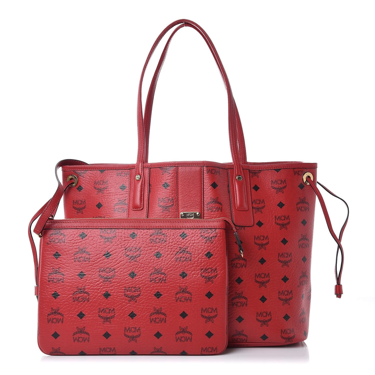 Visetos Medium Liz Reversible Shopper Tote Ruby Red