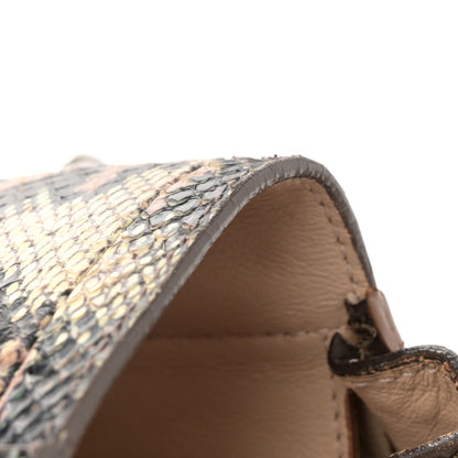 Salvatore Ferragamo Calfskin Snakeskin Medium Sofia Satchel Beige Brown Multicolor 12 of 17