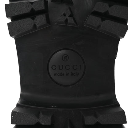 Gucci Piuma Calfskin Embossed Womens Platform Lug Sole Loafers 40 Black 7 of 10