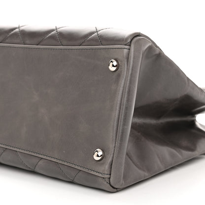 Chanel Glazed Calfskin Quilted Small CC Delivery Tote Grey 10 of 14