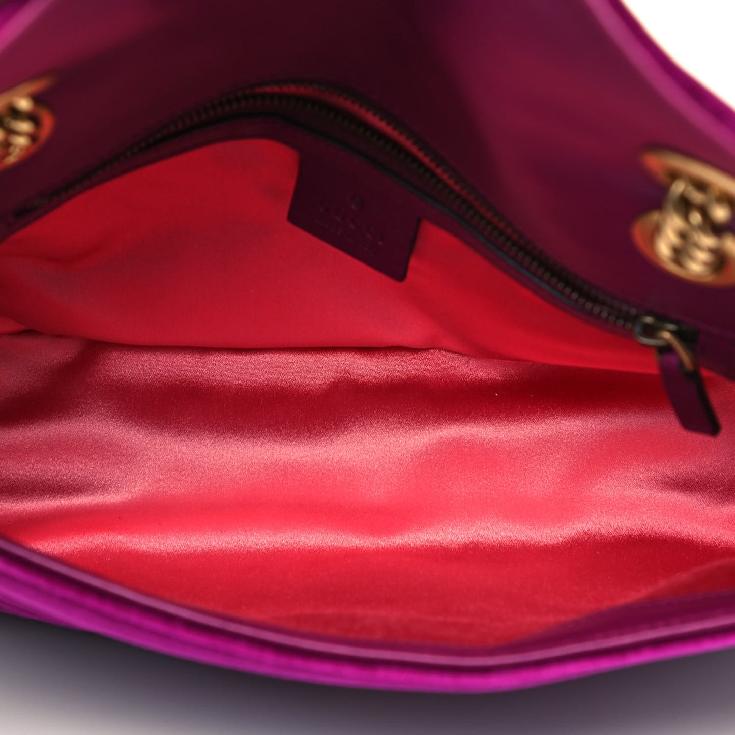 Velvet Matelasse Small GG Marmont Shoulder Bag Fuchsia Violet Cyclamen