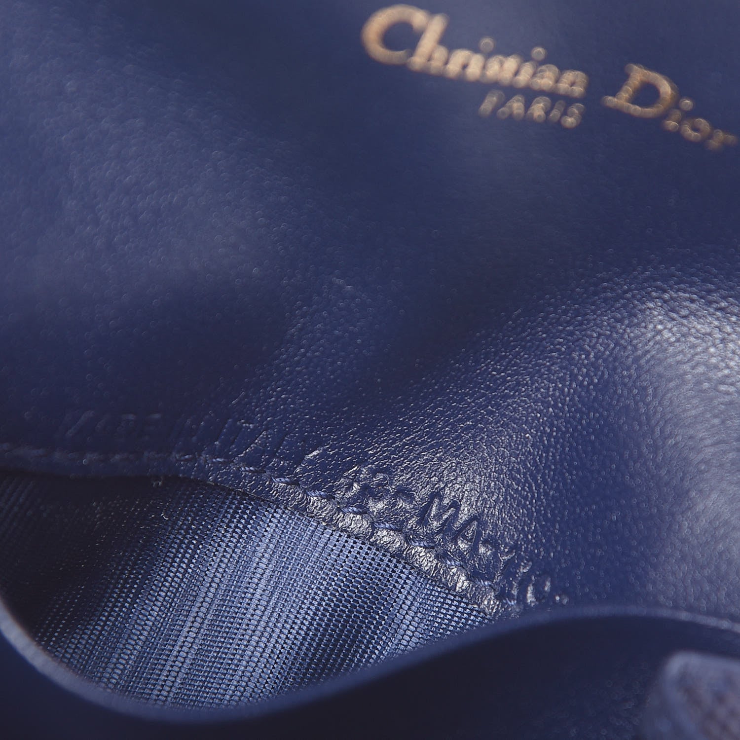Christian Dior Grained Calfskin Saddle Card Holder Navy 7 of 7