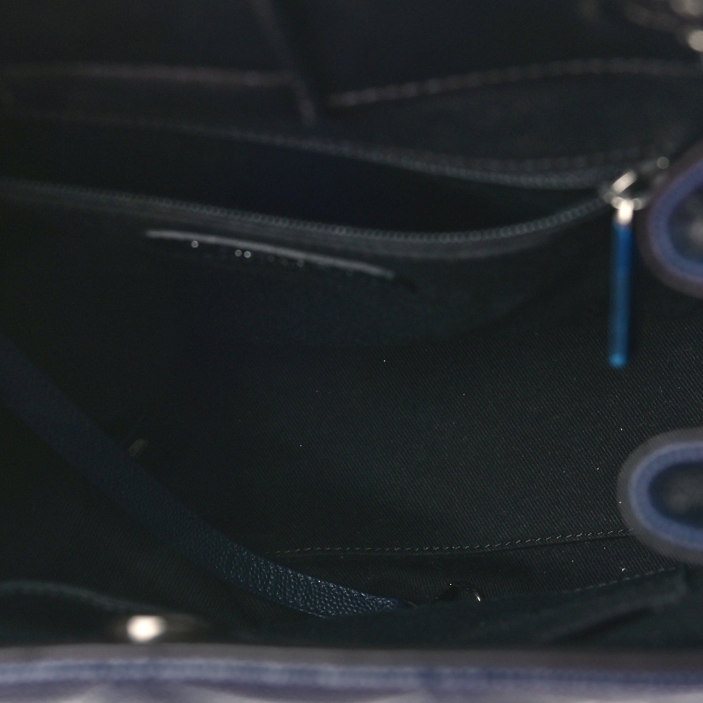 Caviar Quilted Medium CC Bucket Bag Dark Blue