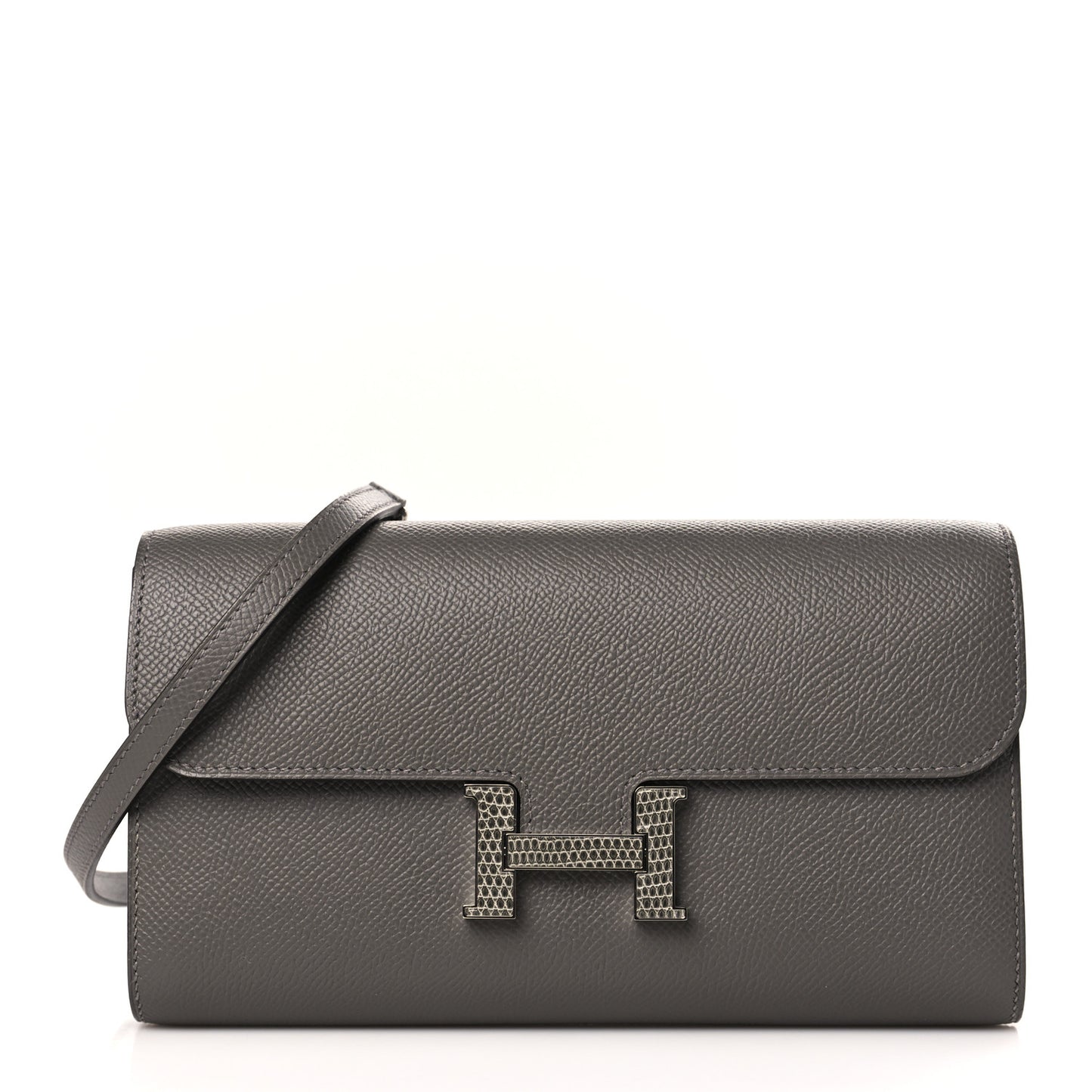 Epsom Lizard Constance Wallet To Go Gris Meyer Ombre