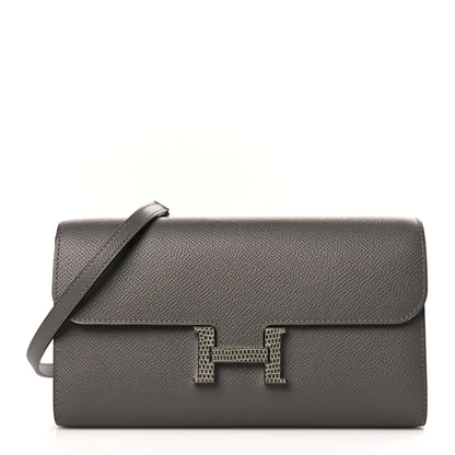Hermes Epsom Lizard Constance Wallet To Go Gris Meyer Ombre 1 of 9