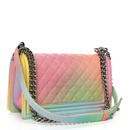 Chanel Caviar Quilted Medium Cuba Rainbow Boy Flap Multicolor 3 of 11