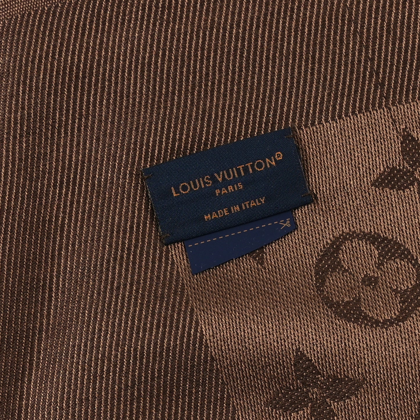 Silk Lurex Wool Monogram Shine Shawl Brown