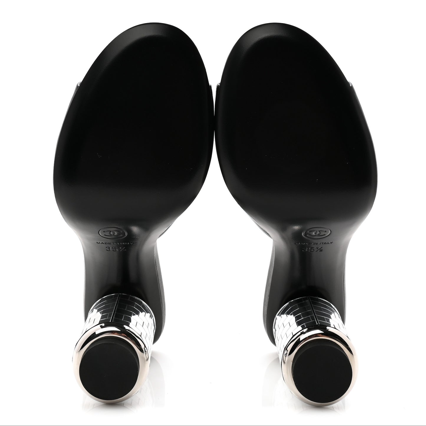 Lambskin Mirror Mules 35.5 Black
