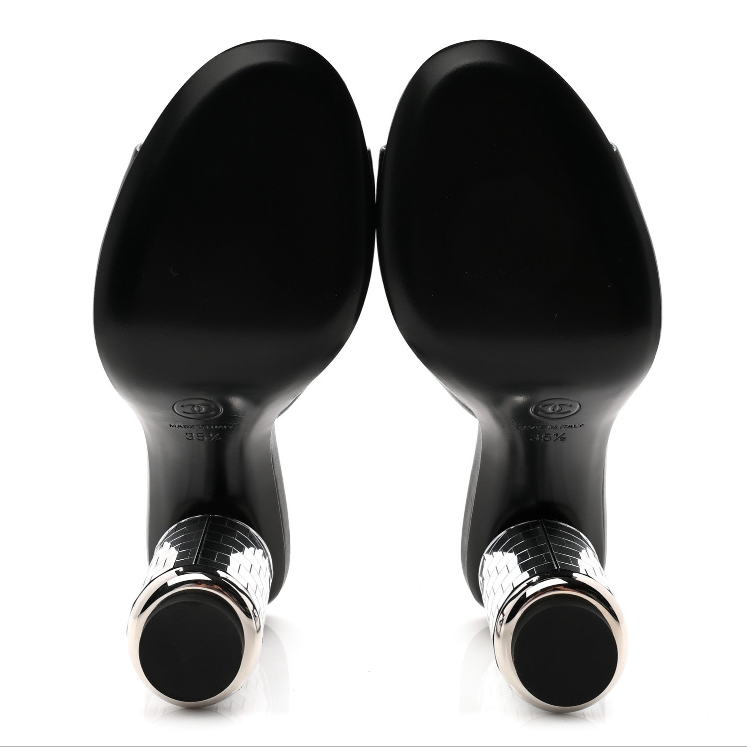 Chanel Lambskin Mirror Mules 35.5 Black 6 of 10