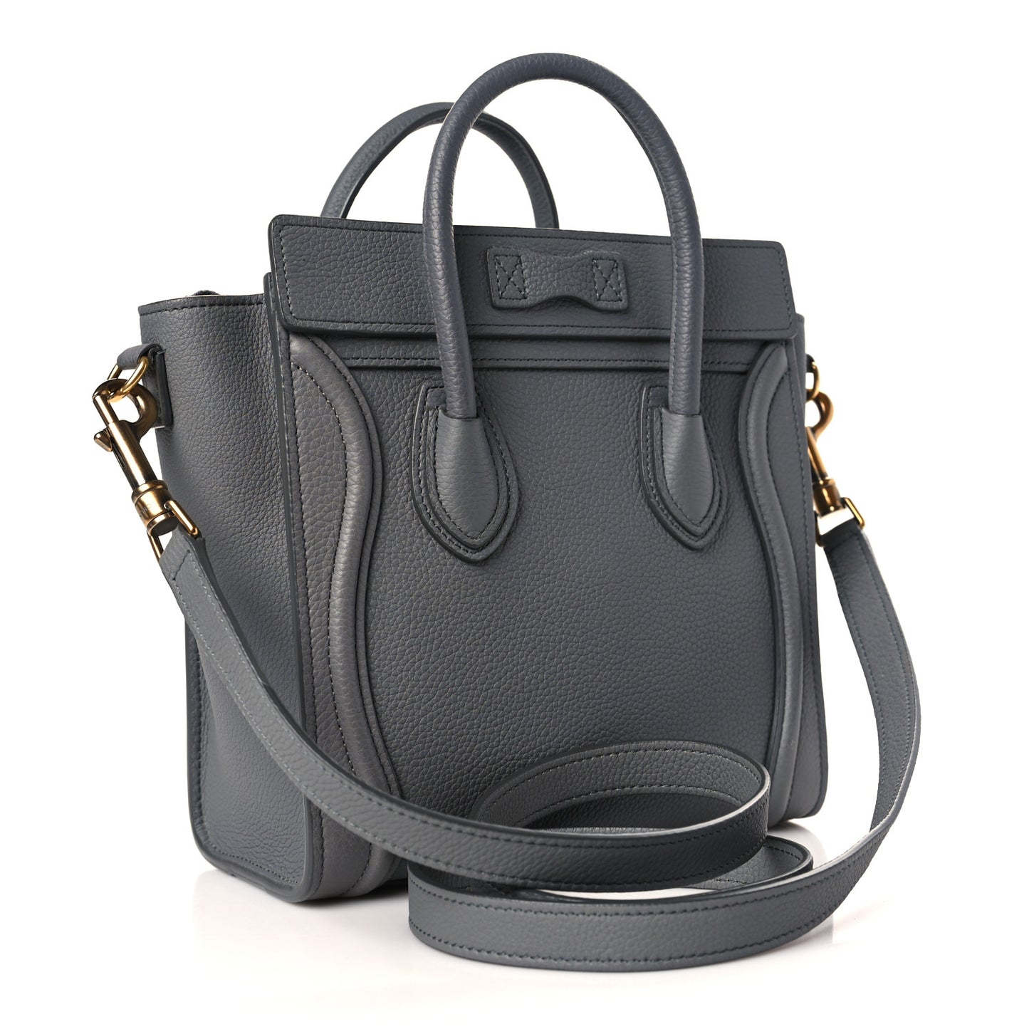 Baby Drummed Calfskin Nano Luggage Kohl