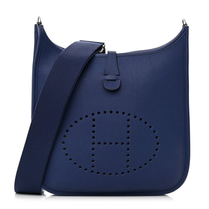 Hermes Taurillon Maurice Evelyne III PM Bleu Saphir 1 of 13