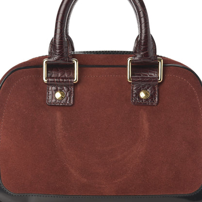 Louis Vuitton Suede Stamped Havane Bowler PM Brun 10 of 12
