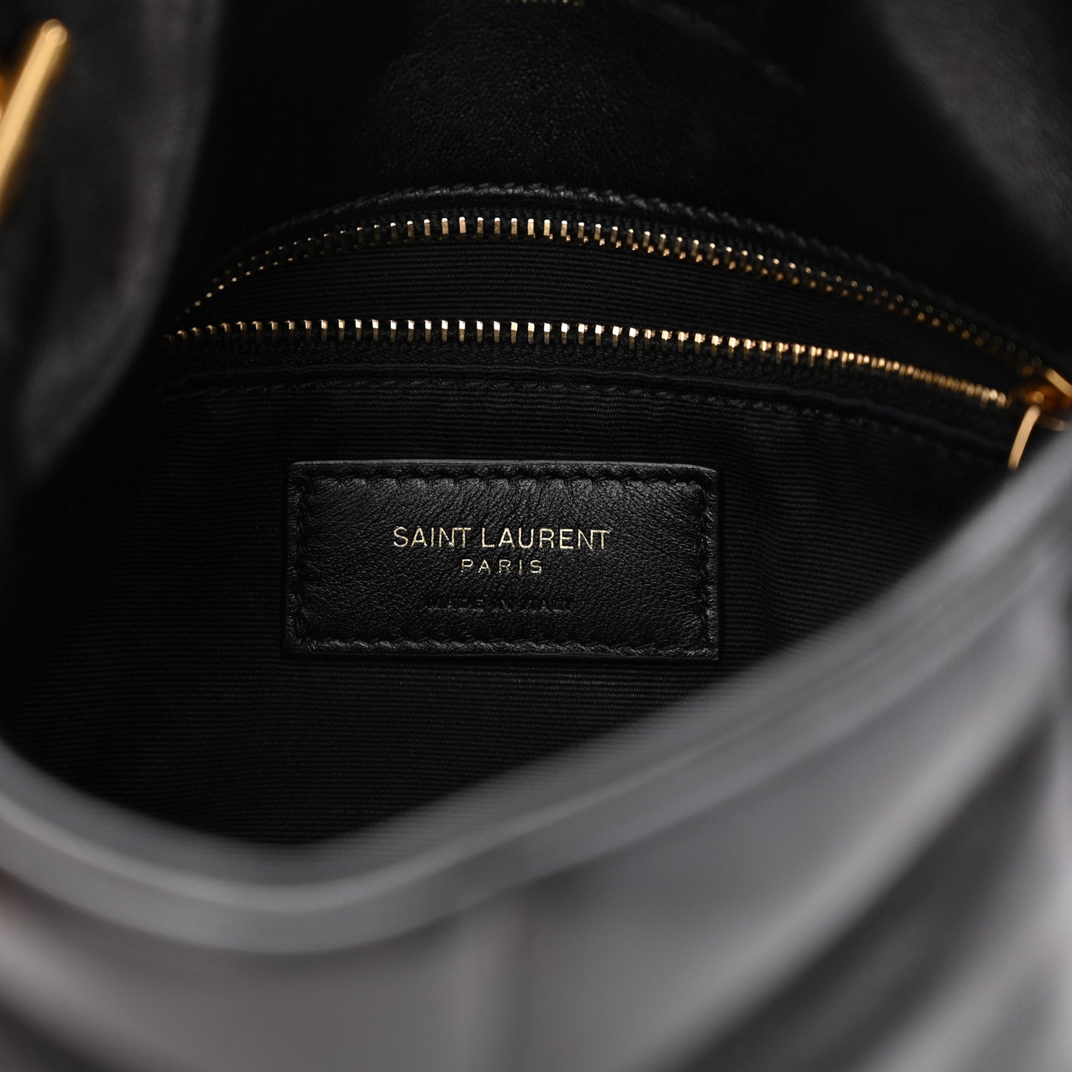 Saint Laurent Lambskin Quilted Toy Loulou Puffer Monogram Chain Satchel Black 7 of 11