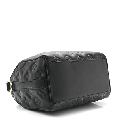 Louis Vuitton Lambskin Embossed Monogram Speedy 22 Bandouliere Black 4 of 10