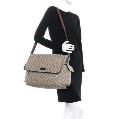 Gucci GG Plus Monogram Messenger Diaper Bag Dark Brown 2 of 11