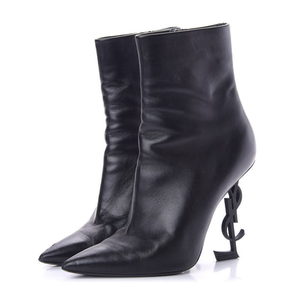 Saint Laurent Sheepskin Opyum Ankle Boots 39 Black 3 of 10