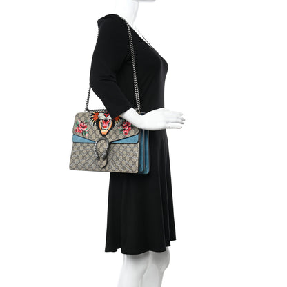 Gucci GG Supreme Monogram Angry Cat Embroidered Medium Dionysus Shoulder Bag Beige Ultramarine 2 of 16