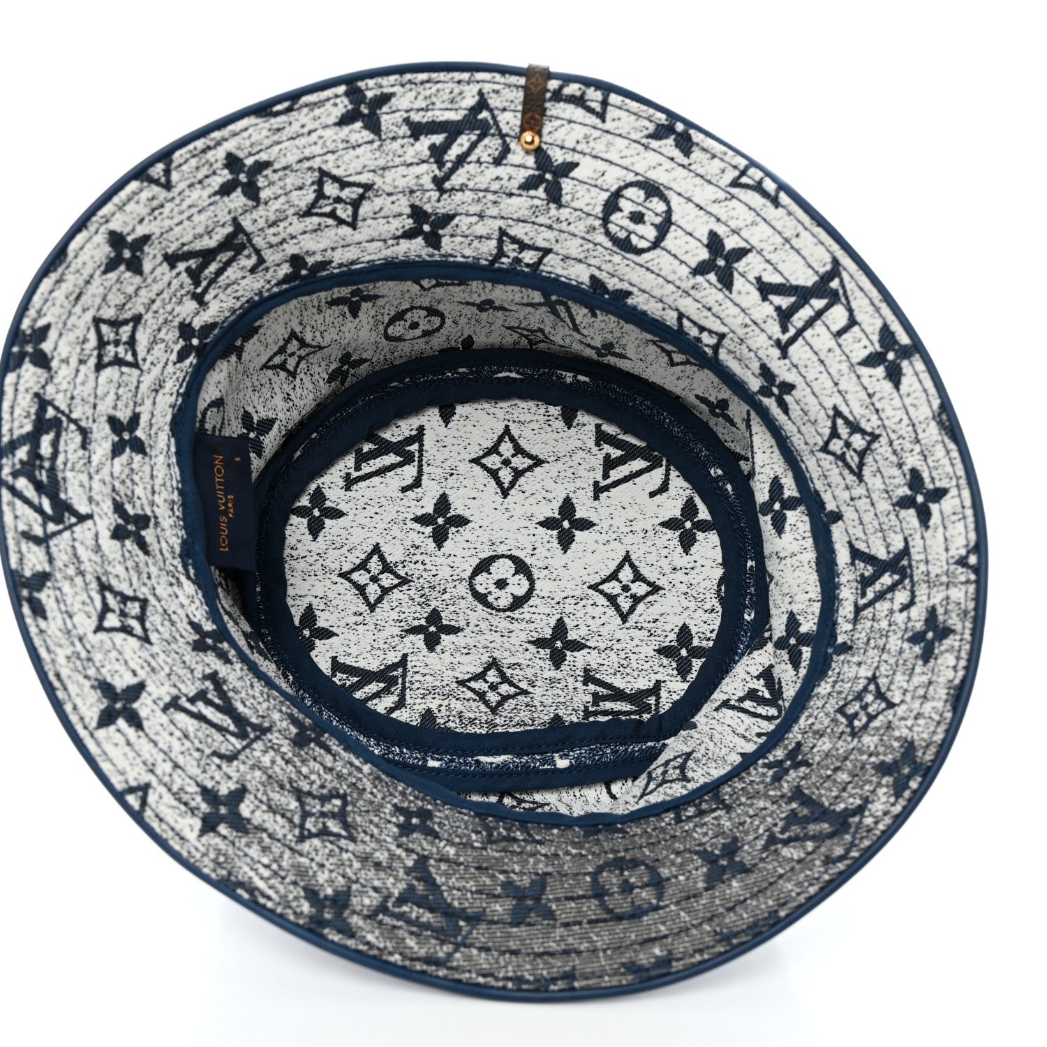 Louis Vuitton Monogram Denim Jacquard Bob Bucket Hat S Blue 7 of 8
