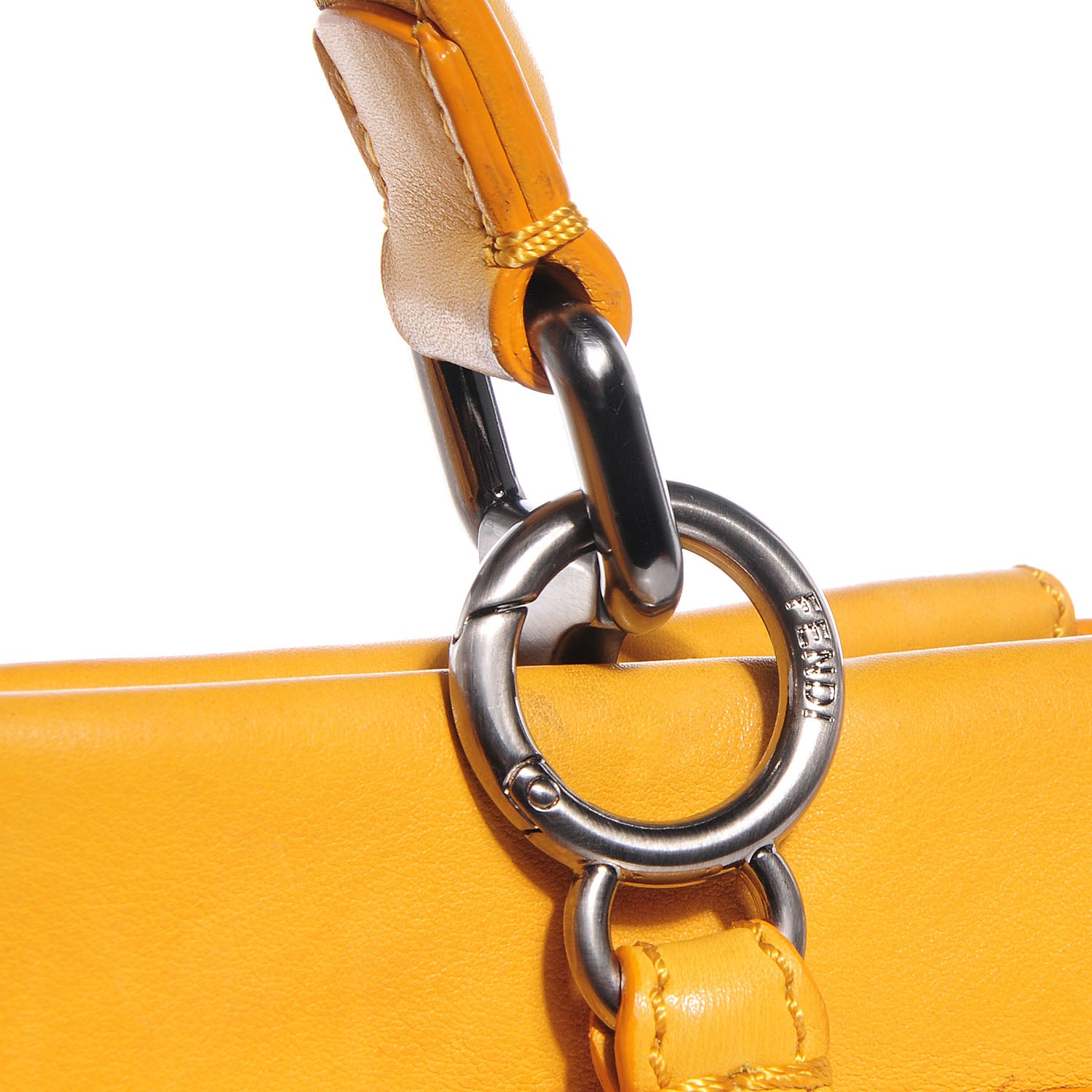 Fendi Vitello Saddle Calf Hair Leopard Print Large Peekaboo Iconic Satchel Ocra 15 of 22