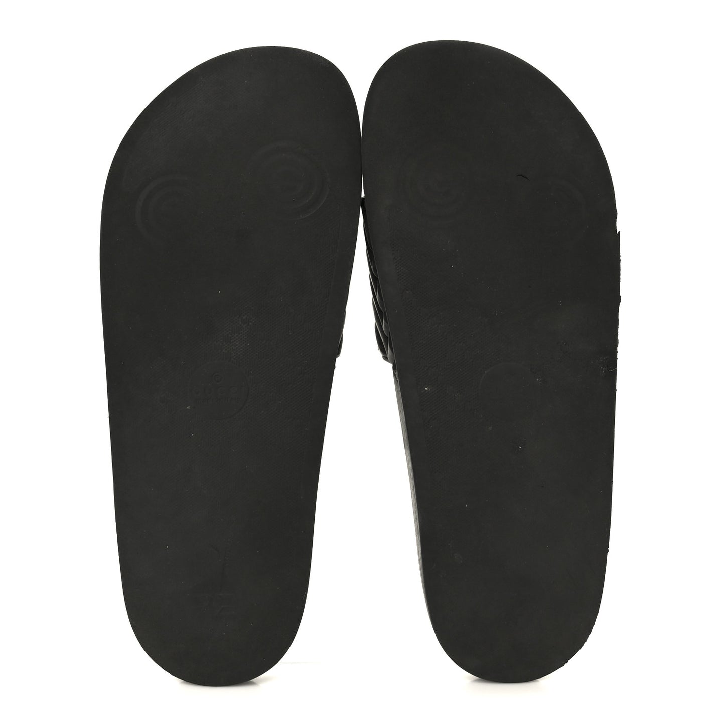 Rubber Matelasse Interlocking G Mens Slide Sandals 9 Black