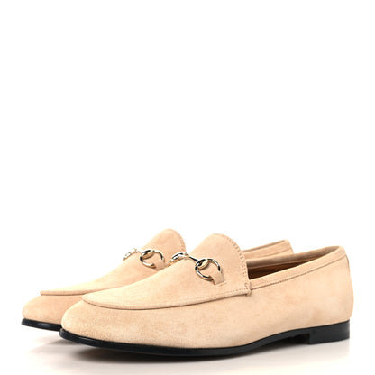Gucci Suede Horsebit Womens Jordaan Loafers 37.5 Pink Sand 4 of 10