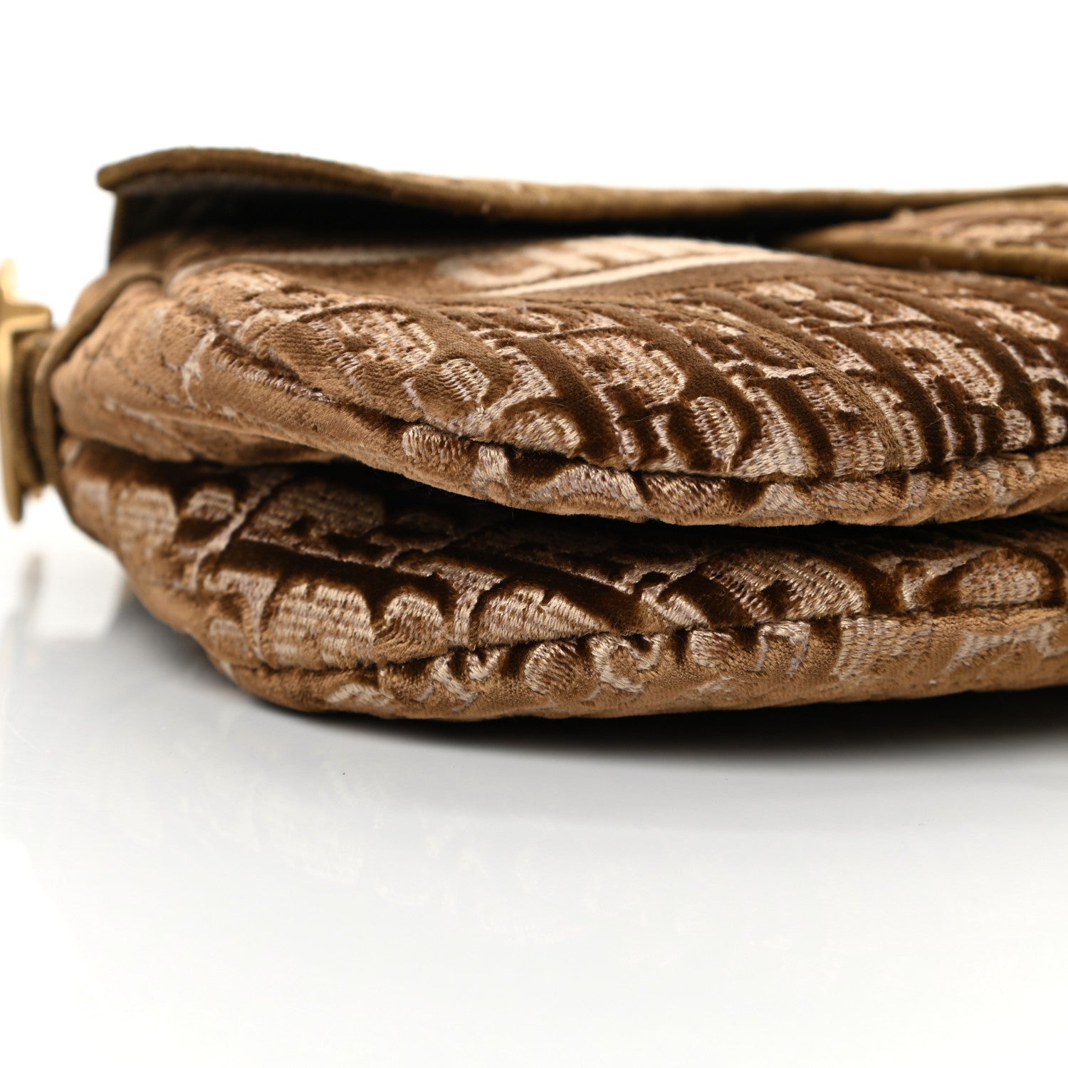 Christian Dior Velvet Oblique Saddle Bag Bronze 9 of 12