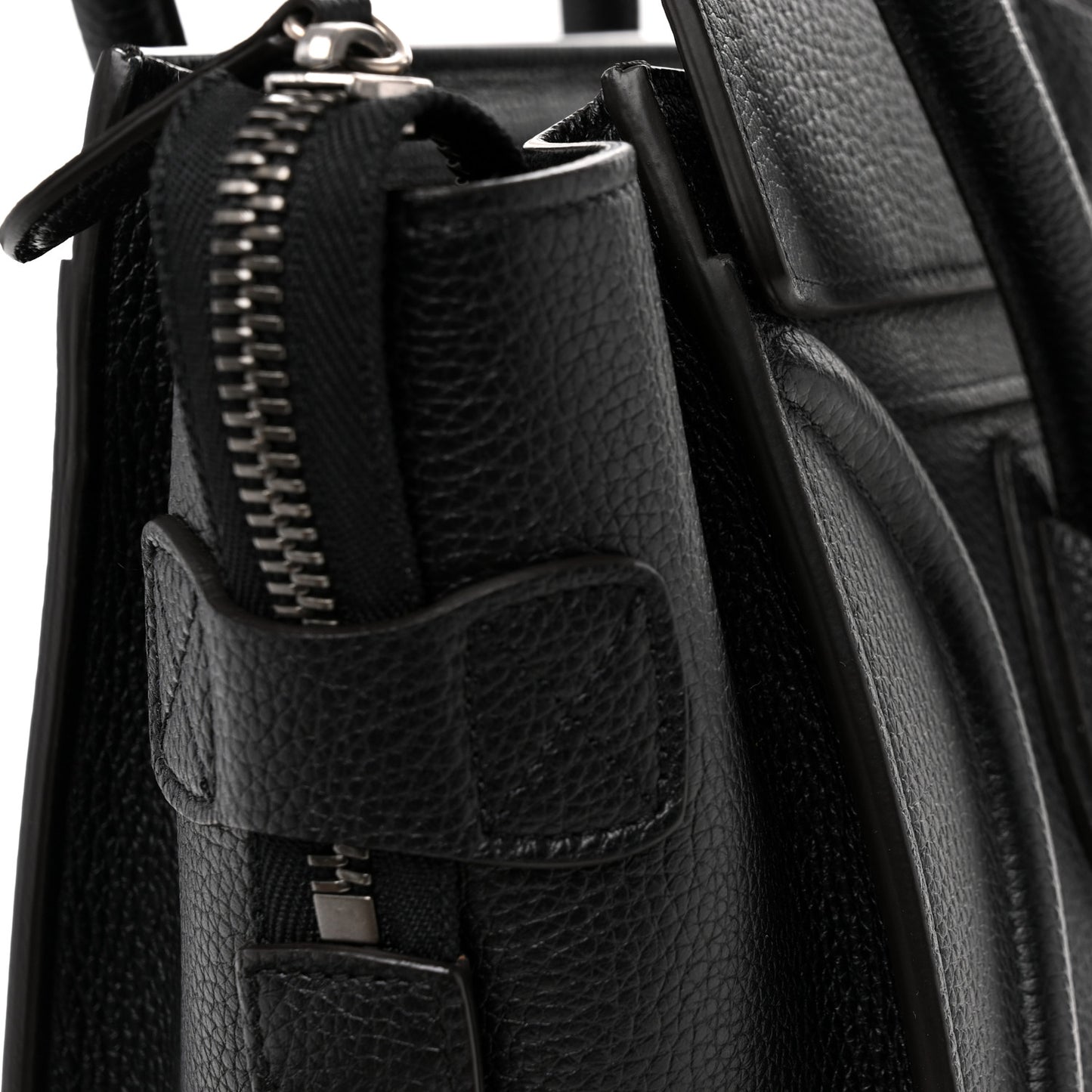 Drummed Calfskin Micro Luggage Black