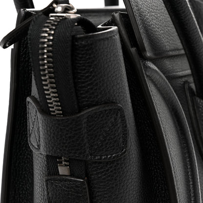 Celine Drummed Calfskin Micro Luggage Black 13 of 14