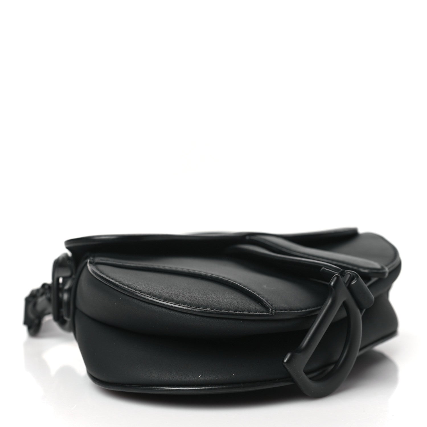 Christian Dior Ultra Matte Calfskin Mini Saddle Bag With Strap Black 4 of 10