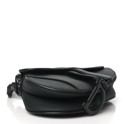 Christian Dior Ultra Matte Calfskin Mini Saddle Bag With Strap Black 4 of 10