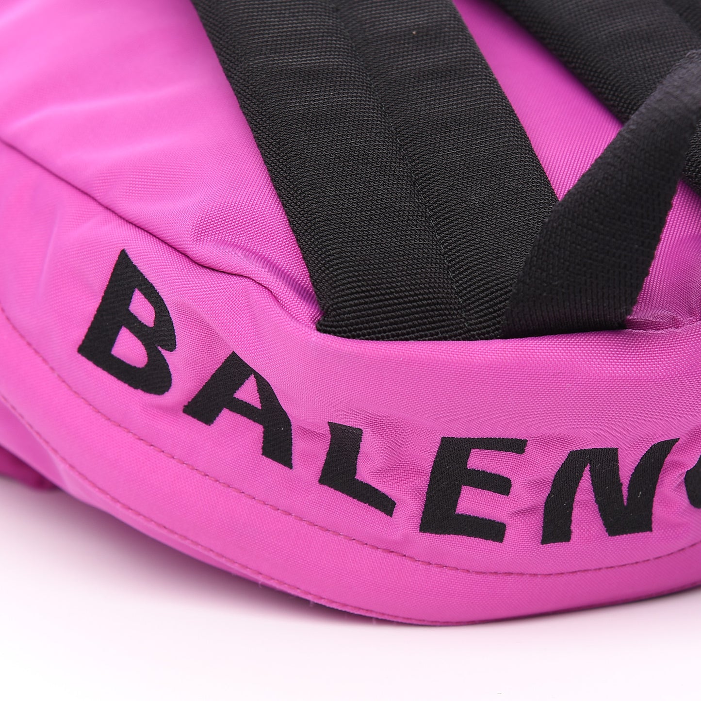 Sport Nylon Logo Embroidered S Wheel Backpack Fuchsia Black