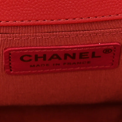 Chanel Caviar Quilted Medium Boy Flap Red 6 of 16