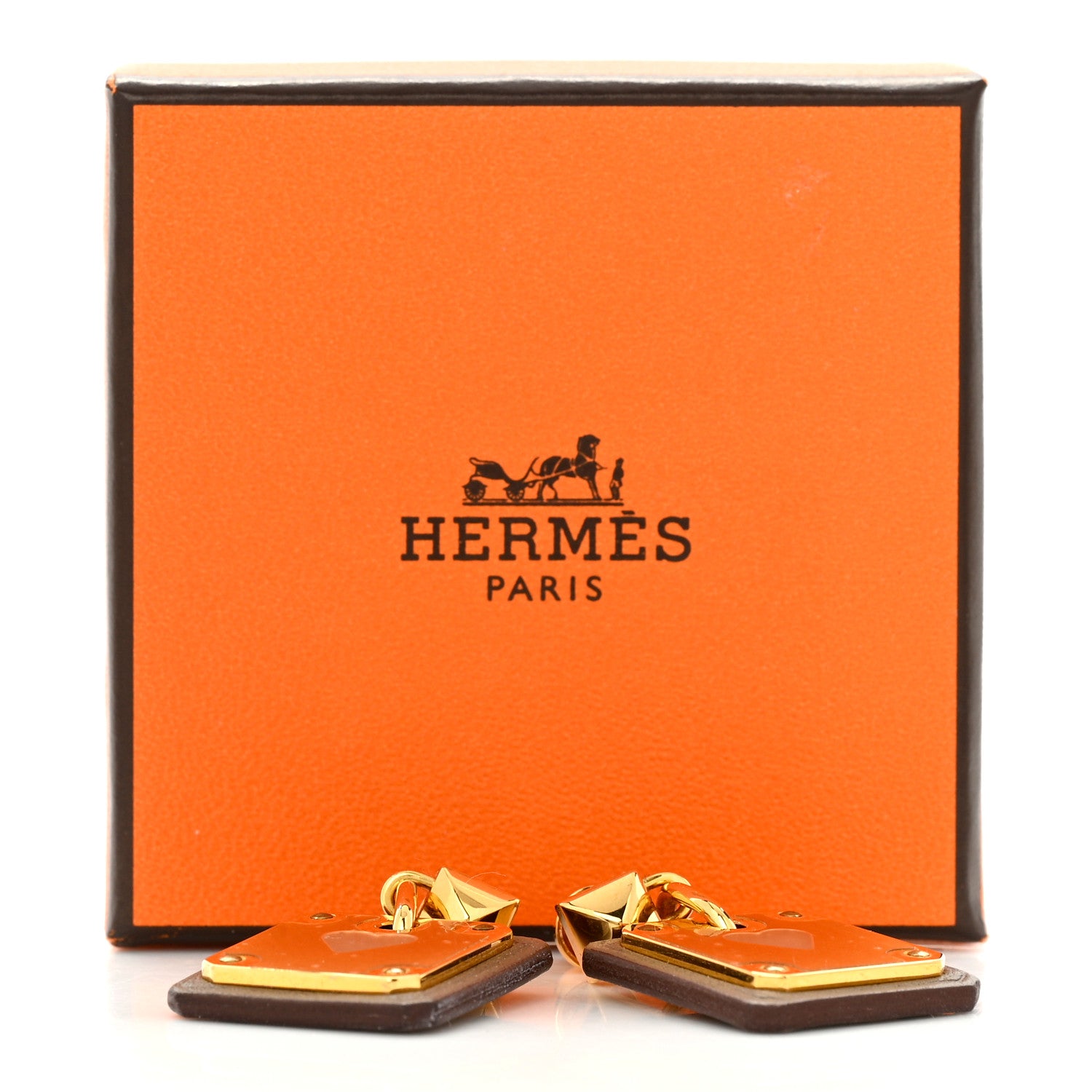 Hermes Swift As De Coeur Earrings Etoupe 5 of 5