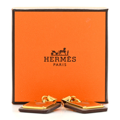 Hermes Swift As De Coeur Earrings Etoupe 5 of 5