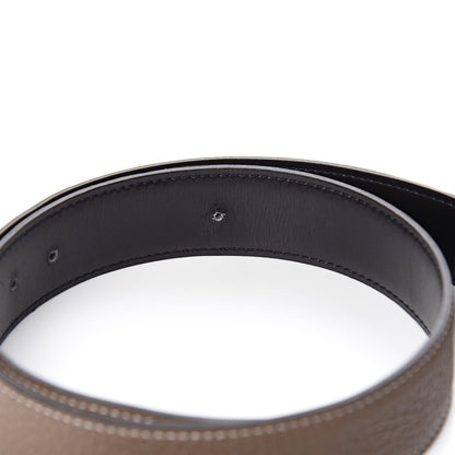 Hermes Box Togo 32mm H Belt 85 Black Etoupe 5 of 10