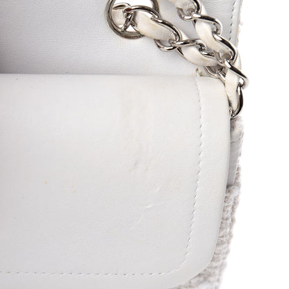 Chanel Tweed Medium Double Flap White 9 of 12