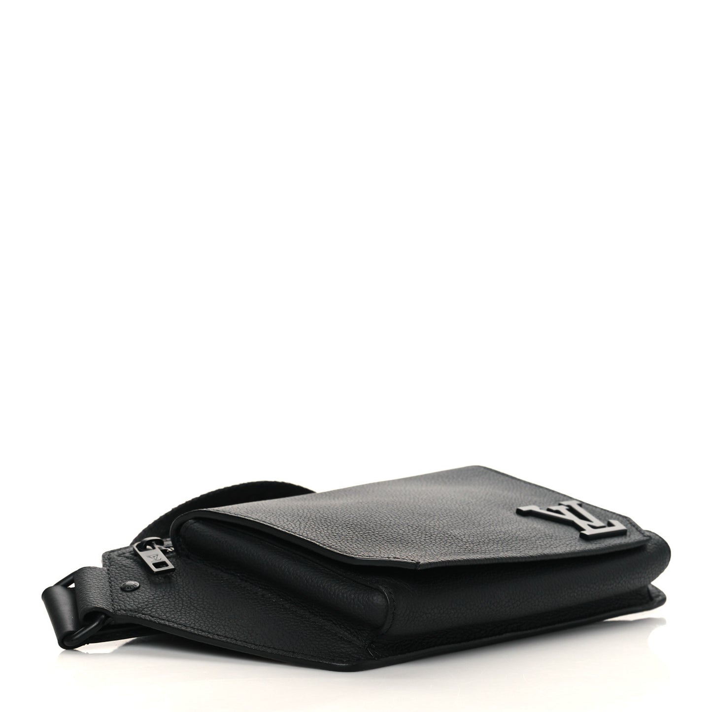 Grained Calfskin Aerogram Slingbag Black
