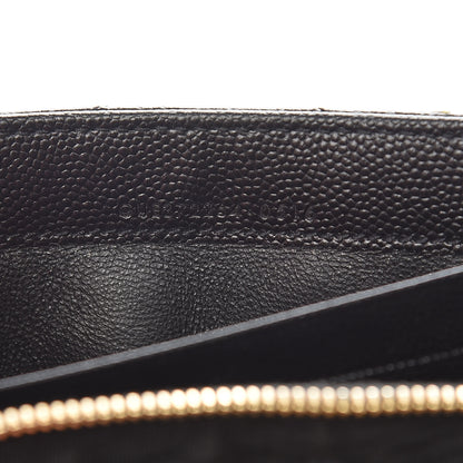 Saint Laurent Grain De Poudre Matelasse Chevron Monogram Flap Wallet Black 8 of 12