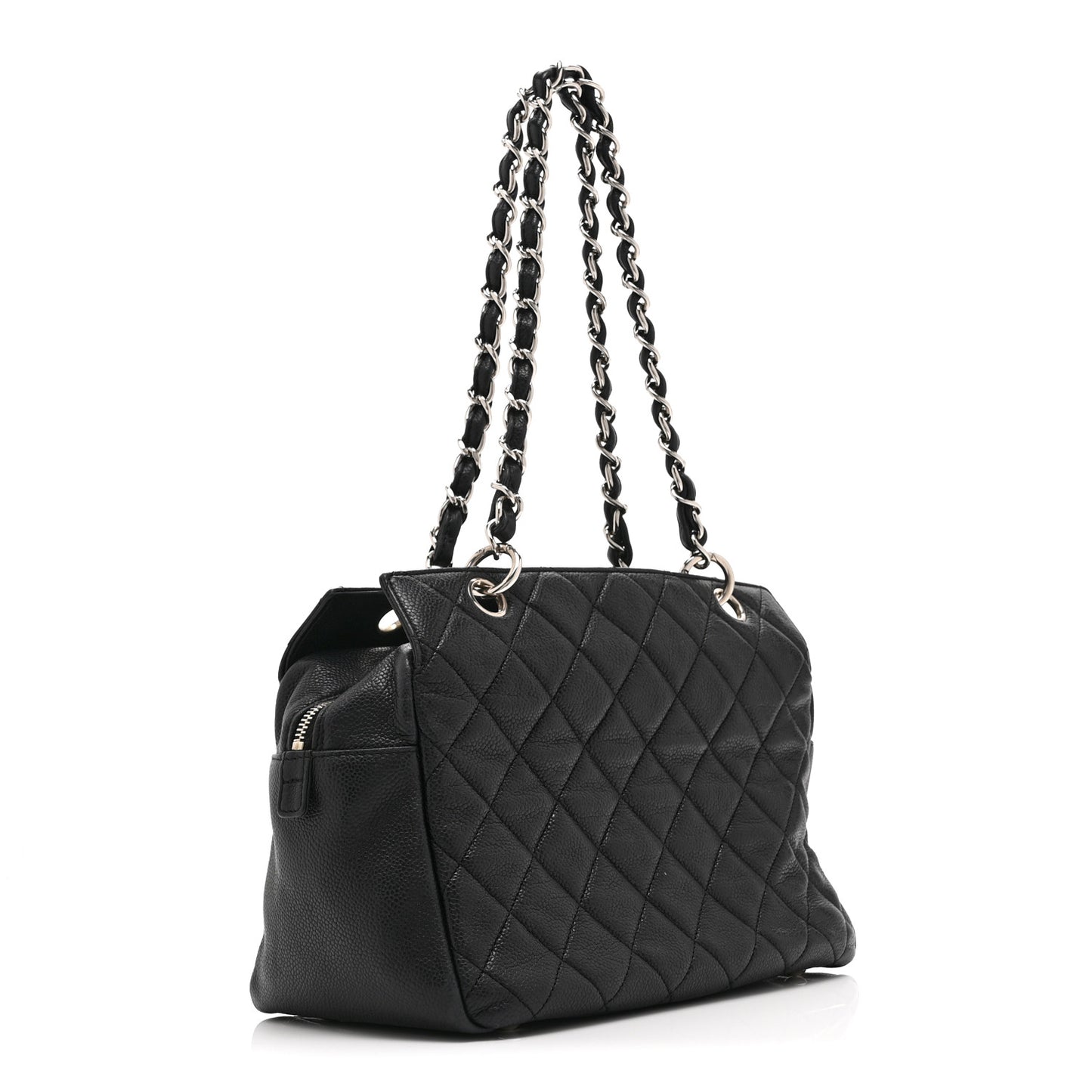 Caviar Quilted Petit Timeless Tote PTT Black