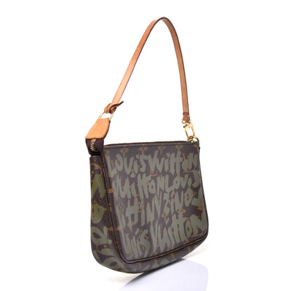 Louis Vuitton Monogram Graffiti Pochette Accessories Kaki 2 of 9