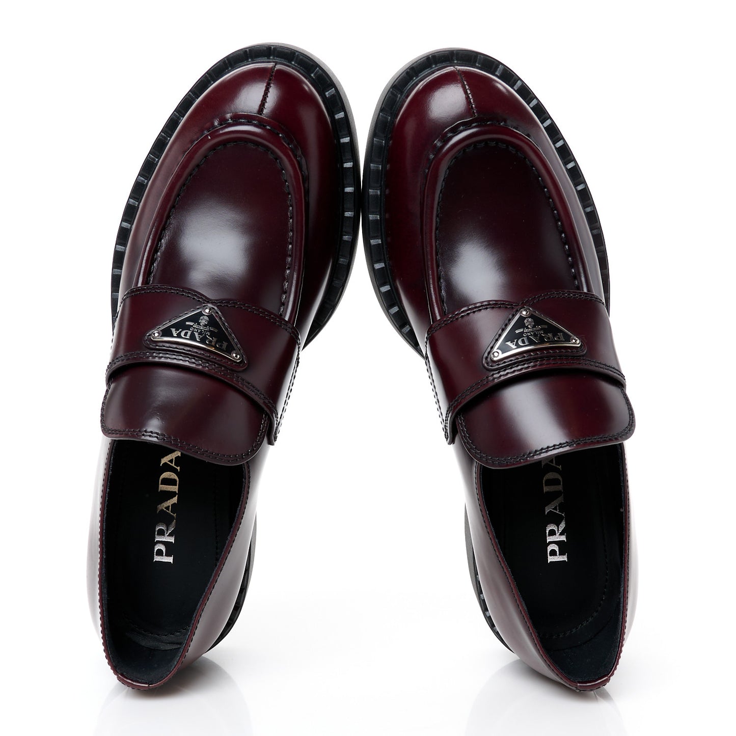 Spazzolato Metal Triangle Logo 50mm Loafers 39.5 Cordovan