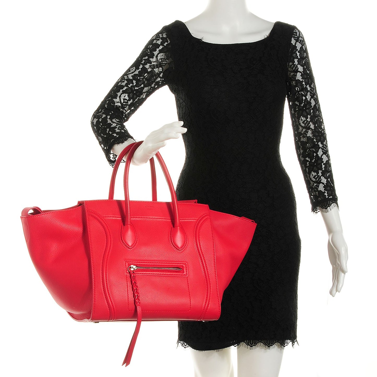 Supple Calfskin Medium Phantom Luggage Vermillion