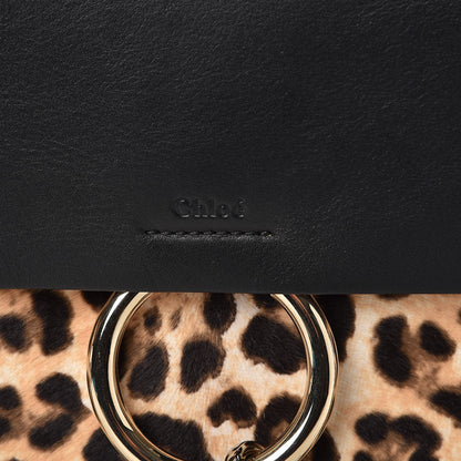Chloe Calf Hair Leopard Print Medium Faye Shoulder Bag Abstract White 8 of 8